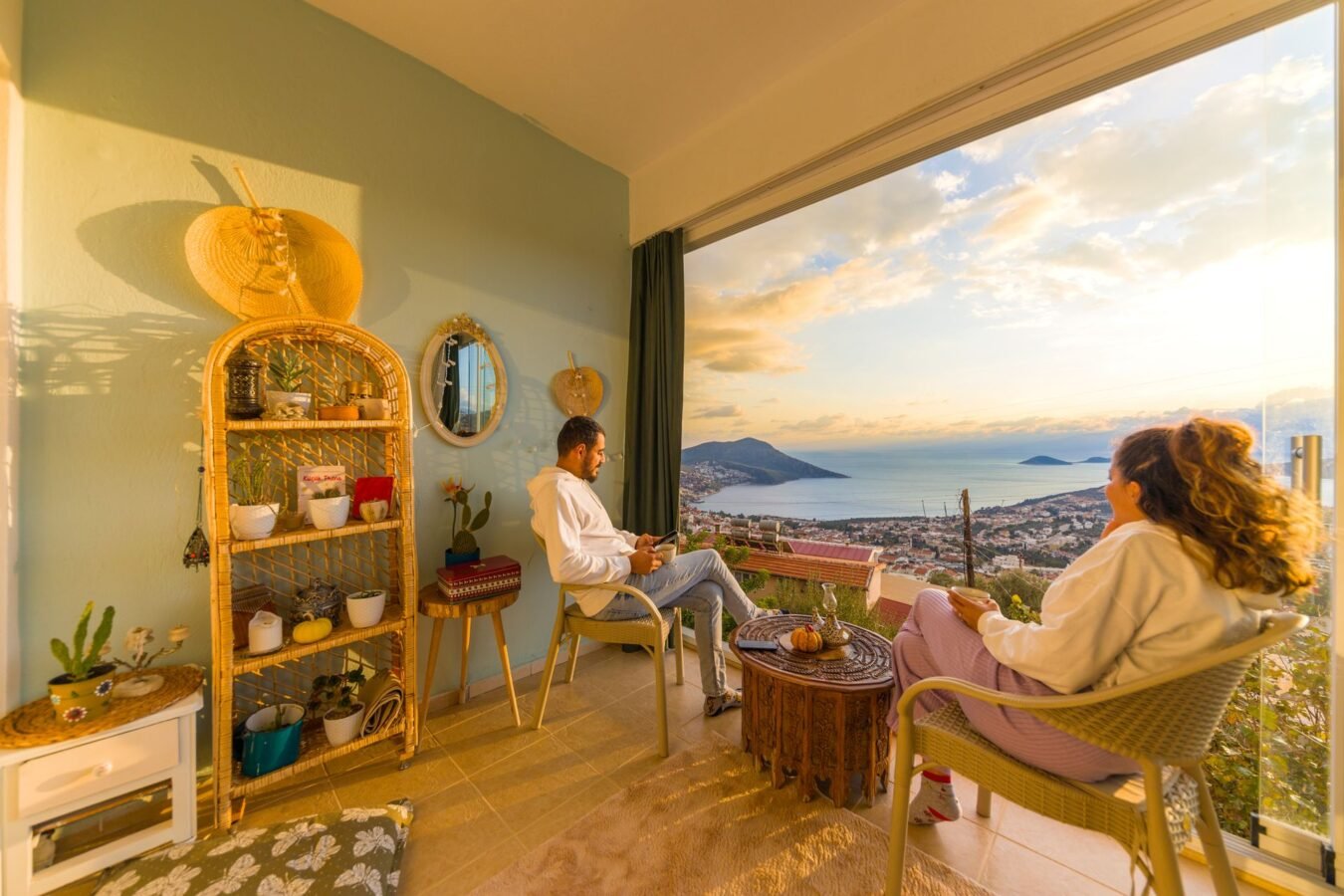 couple in a holiday home